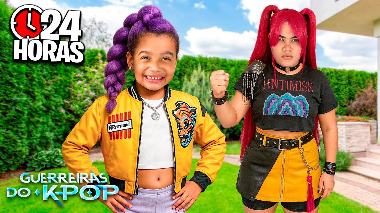 PASSAMOS 24 HORAS SENDO AS GUERREIRAS K-POP *Vlog de família