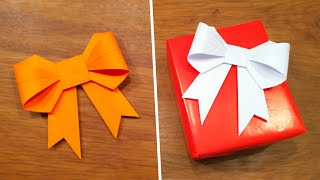 Как сделать бантик / ленту из бумаги - легкое оригами