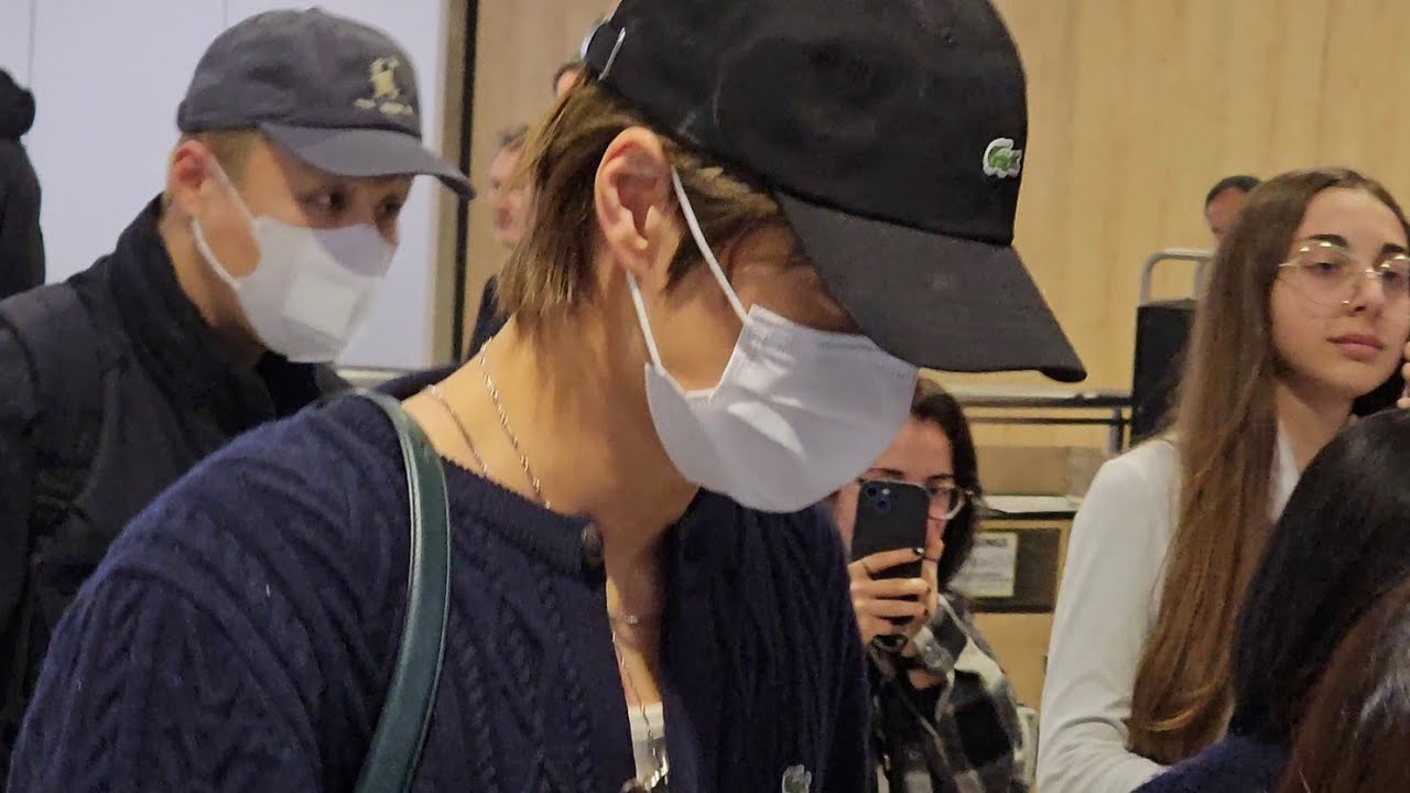 EXO Kai 카이 arrival @ Charles de Gaulle Airport in Paris for the Lacoste PFW Event