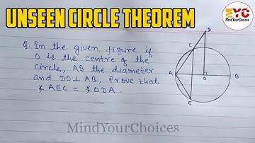 Unseen Theorem | Unseen Theorem of Class 10 | Unseen Theorem of Circle @mindyourchoices