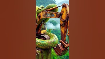 AI Nature Exploration | Python vs Excavator | Jungle #shorts #amazon #art