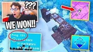 We MADE MONEY in WINTER ROYALE DUOS with 130+ PING... (how to play BAD PING on Fortnite)