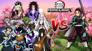 Tanjiro Kamado Vs All Upper Moons! Demon Slayer Minecraft Battle