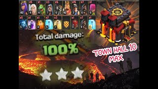 Town Hall 10 MAX Base Intense Attack | Can I Get a Triple? | Gameplay And Analysis | CLASH OF CLANS