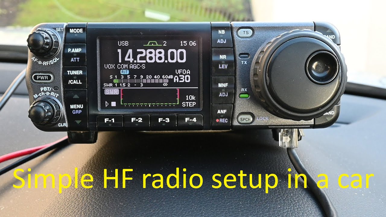 HF ham radio simple IC-7000 in-car setup