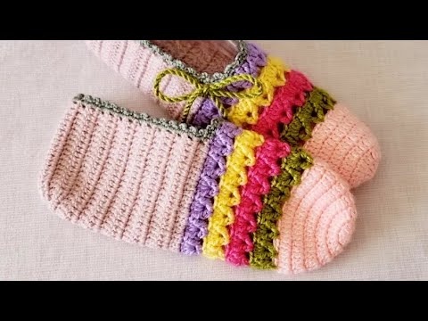 YENİ MODEL ✅️ Tığ İşi Kolay Patik 🎀🌿 knitting crochet örgü yelek lif design free pattern