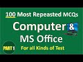 Top 100 Computer MCQS & MS Office MCQS for FPSC PPSC NTS PTS OTS NAVY PAF Part 1