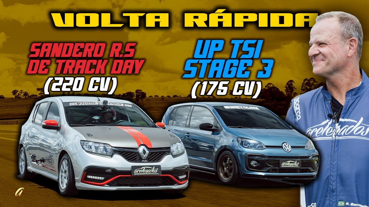 UP TSI FUÇADO DE 175 CV x SANDERO R.S DE TRACK DAY COM 220 CV! Carros preparados do povo na VR