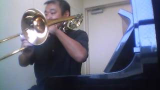 Video thumbnail of "Trombone solo "Top of the world".3gp"