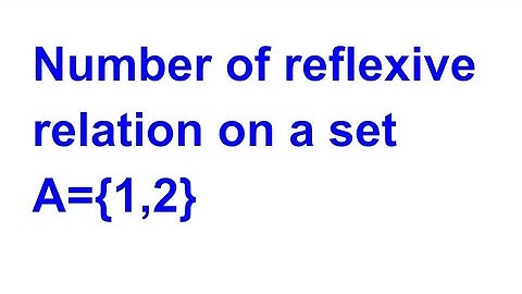The Number of reflexive relation on a set A={1,2}