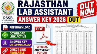 Rajasthan Lab Assistant Answer Key 2026 OUT 🔴 RSSB Lab Assistant Answer Key out 2026 | lab attendant