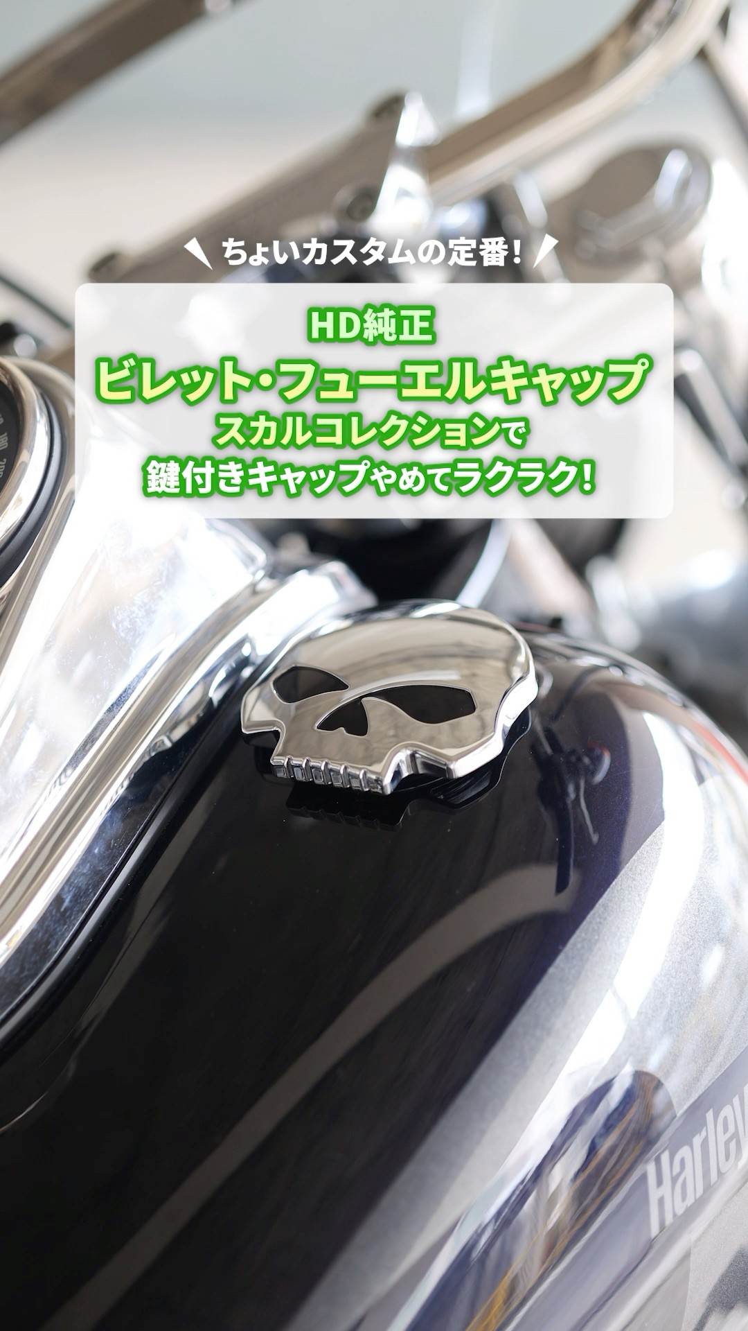 ビレット・フューエルキャップ/スカルコレクション - Harley