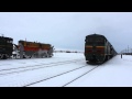 2TE10 with snow-plow at Sejda station (Komi Republic, Russia)