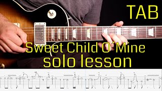 Guns n roses - Sweet Child O' Mine solo lesson with tabs