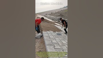 Sorting concrete block wall protection embankments: interlocking blocks in action