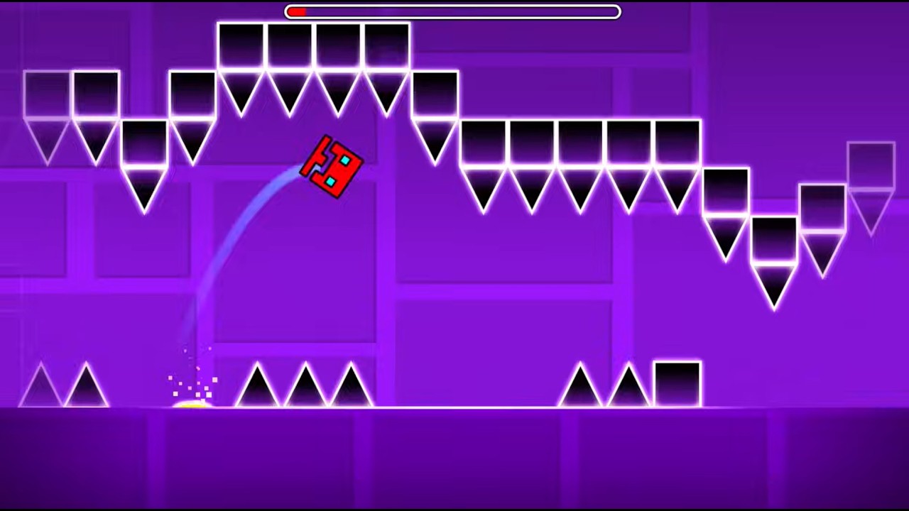 My little brother has 1 attempt on every main level (Geometry Dash ...