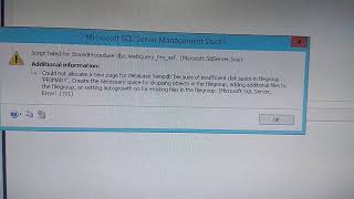 Could Not Allocate a New Page for Database 'tempdb' Because of insufficient Disk Space in Filegroup.