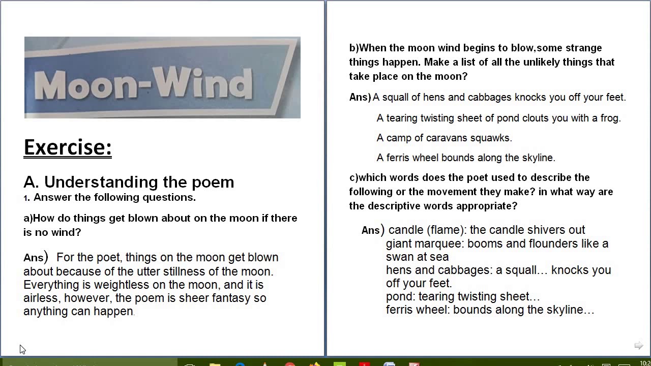 moon wind Question answers