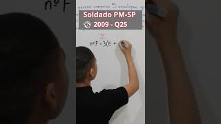Sd PM - SP 2009 Q25 Equação 1º Grau #estudosenem #matematica #concursospúblicos #enem