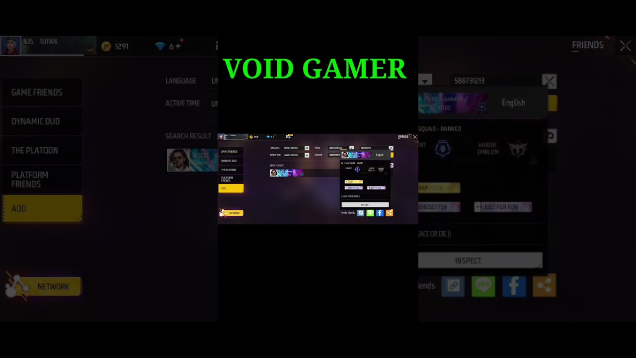 Free Fire VOID GAMER🔥 id ki Original real id op Void Gamer 😎number Free Fire Uid