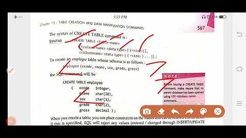 Part1#12th class#CBSE # Chapter 13 (Table Creation and Data Manipulation Commands )byJyoti Parashar