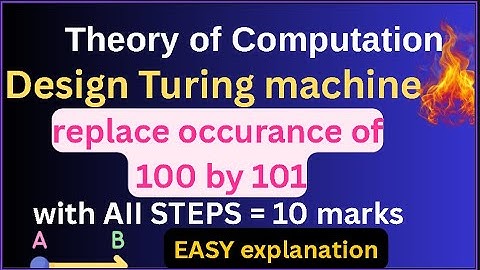 Automata theory Engineering Turing Machine  to replace 110 by 101 TOC AT Turing Machine