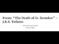 A reading of imram the death of st brendan jrr tolkien