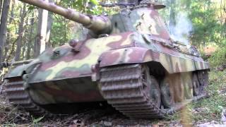 1/6th scale King Tiger tanks in battle.