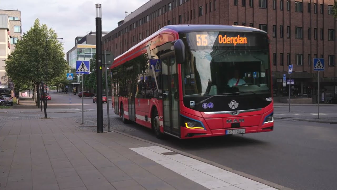 Sweden, Stockholm, bus 515 ride from Sundbybergs station to Odenplan