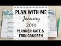 Plan With Me | January 2019 | Planner Kate & Erin Condren |