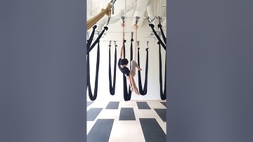 aerial yoga hammock flow intermediate crossback straddle inversion