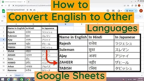 How to Convert English To Other Languages in Google Sheets | Google Sheets How to convert English