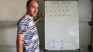 Standard Deviation - comparing 3 data sets