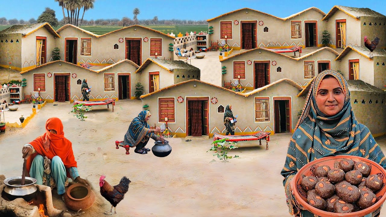 Очень красивая женщина Деревенская жизнь Пакистана | Утренняя рутина женщин пустыни