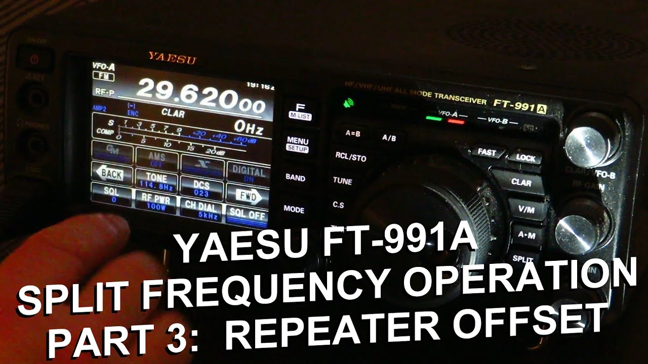 Yaesu FT-991A - Using Repeaters - shift, frequencies, CTCSS, DCS