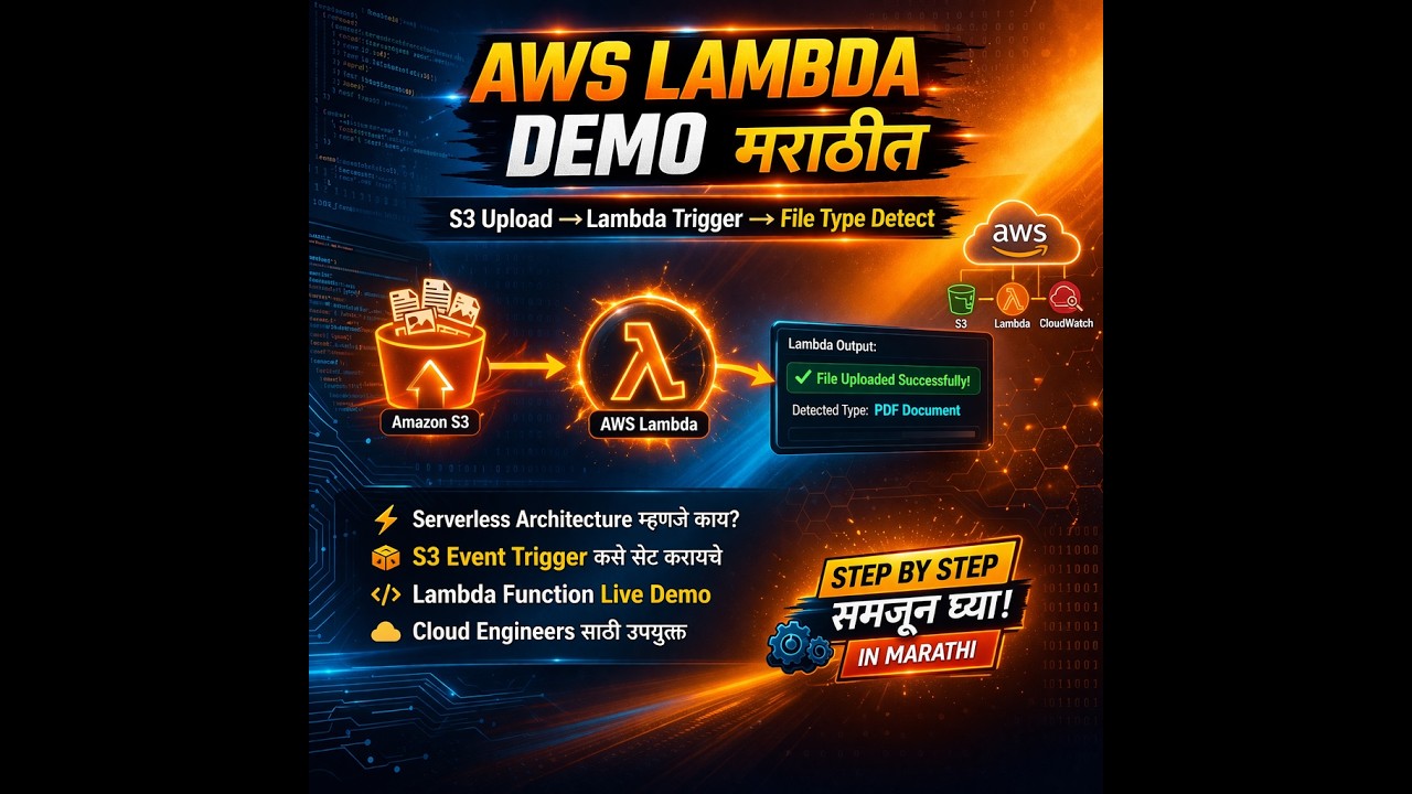86. AWS Lambda Demo in Marathi | Step by Step Serverless Demo | S3 ...