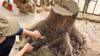 Idea for carving old wooden stumps left in the garden for many years - woodworking