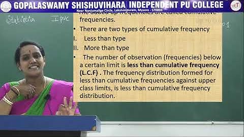 STATISTICS | 1st PUC | CH 03 | CLASSIFICATION & TABULATION | S01