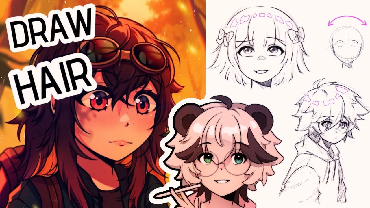 How To Draw HAIR | Anime /Manga Art Tutorial + Examples | (straight ...