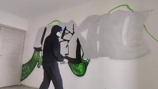 Graffiti decoration in the room • Letters  Техно • Saguk