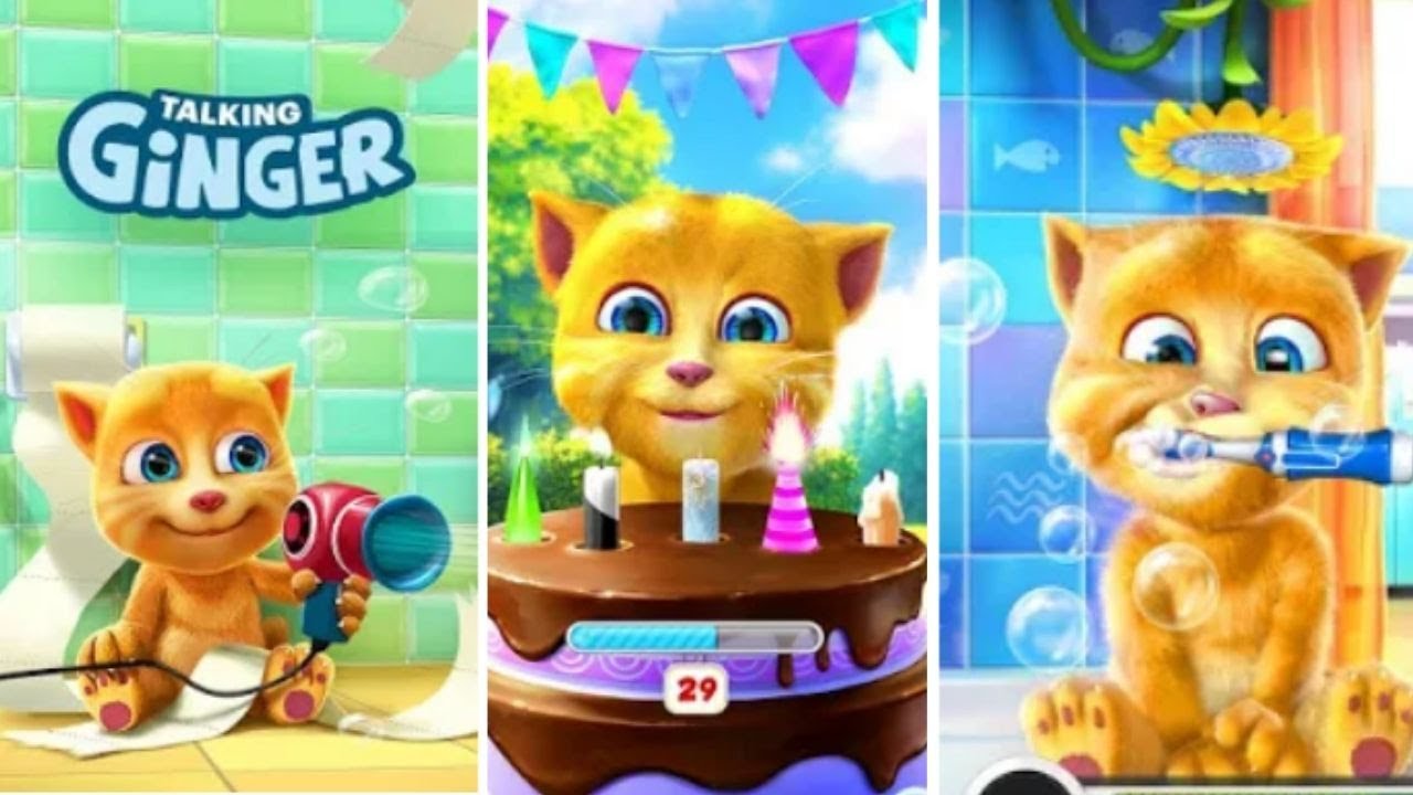 My Ginger Tomando Banho - Jogo Infantil -Talking Ginger - Jogo Gatinho