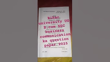bihar university UG b.com semester 2nd AEC business communication exam ka question paper#brabu