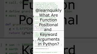 What Are Function Positional and Keyword Arguments in Python? #python #pythons #programming #shorts