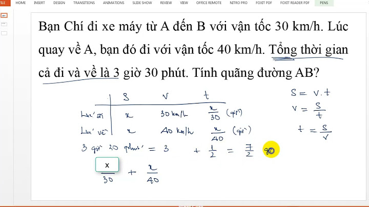 Các công thức giải bài toán chuyển động