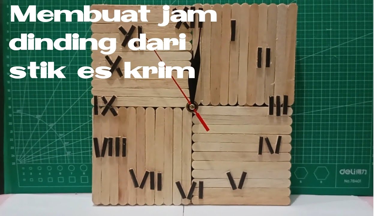 DIY. Membuat jam dinding dari stik es krimMake a wall clock out of ice