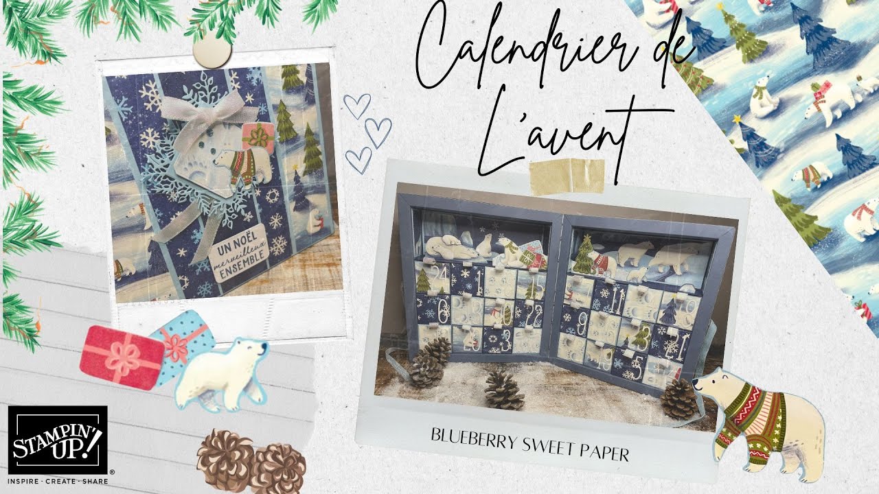 *Tutoriel n°35* - SCRAPBOOKING -  Calendrier de l'avent - Ours Polaire