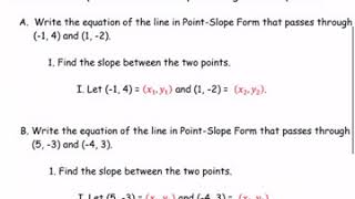 Algebra 1: unit 4, lesson 2 point slope form