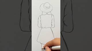 Girl From Backside Drawing #Artvideo #Drawing #Shortsvideo #Artvideo #Girldrawing #Pencildrawing