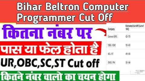Bihar Beltron Programmer Cut Off | Beltron Computer Programmer Cut Off | Beltron Programmer Cut Off 