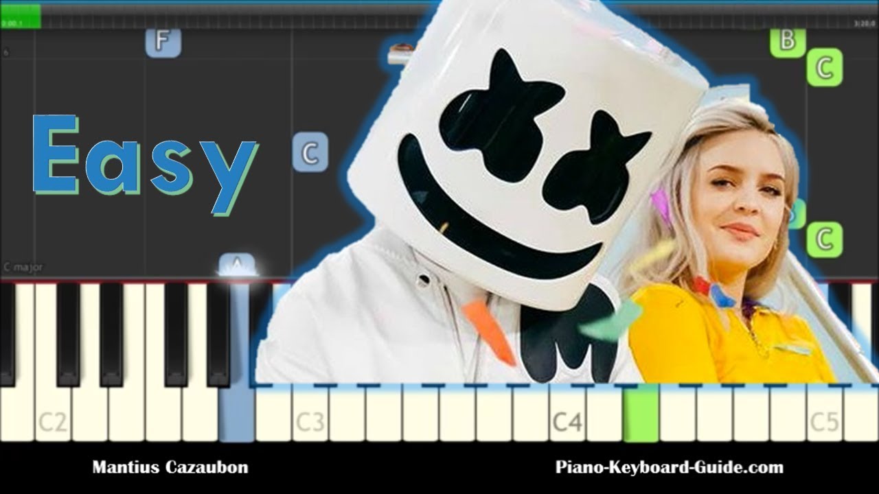 Marshmello and Anne-Marie Friends Easy Piano Tutorial - Notes